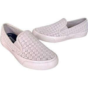 Sperry Top Sider Womens Seaside Nautical Slip On Shoes Pink Perforated 6